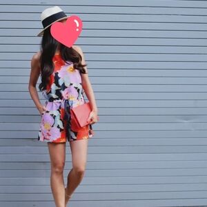 Ann Taylor LOFT Multicolor Floral Romper- Size XS